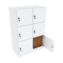 Ver imagem 1 de ARMÁRIO ESCANINHO 6 PORTAS CHAVE M172.2021.B ORGANIZADOR MUNDI MOVEIS