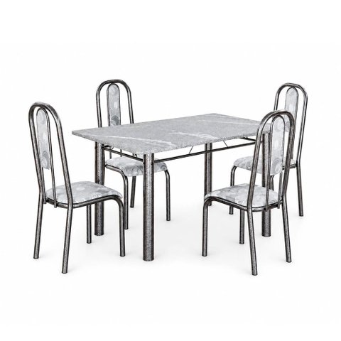 Jogo de Mesa Tubular Teixeira Madri 120cm 4 Cadeiras