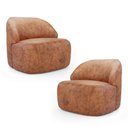 Ver imagem 1 de Kit 02 Poltronas Decorativas Kaya Orgânica Sintético Ocre - Desk Design