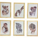 Ver imagem 1 de Quadro Infantil Safari 6 Un A4 Vidro e Pendurador