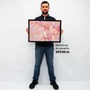 Ver imagem 2 de Quadro Decorativo Caixa Alta com Vidro Abstrato Mármore Suave TaColado Moldura Branca 40x60cm