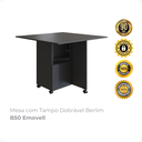 Ver imagem 2 de Mesa com Tampo Dobrável Berlim B50 Emovell:preto