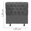 Ver imagem 3 de Cabeceira Estofada Paris 140cm Casal para Cama Colchão Box Quarto Linho Cinza - Aurora Line