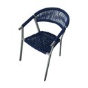 Ver imagem 2 de Kit 4 Cadeiras Decorativa Joana em Corda Náutica e Base em Alumínio Cinza /azul Marinho