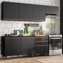 Ver imagem 1 de Armário de Cozinha Completa 250cm Preto Reims Madesa 02