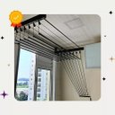 Ver imagem 2 de Varal Individual de Parede 10 Varetas Preto 100 Cm