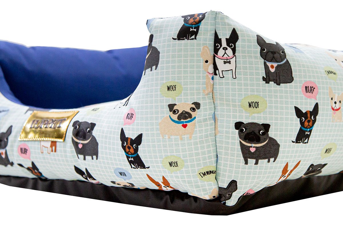 Cama para Cachorro Quadrada Impermeavel Luppet Azul Buldog M - 3