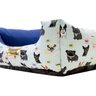Cama para Cachorro Quadrada Impermeavel Luppet Azul Buldog M - 3