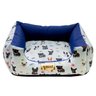 Cama para Cachorro Quadrada Impermeavel Luppet Azul Buldog M - 2