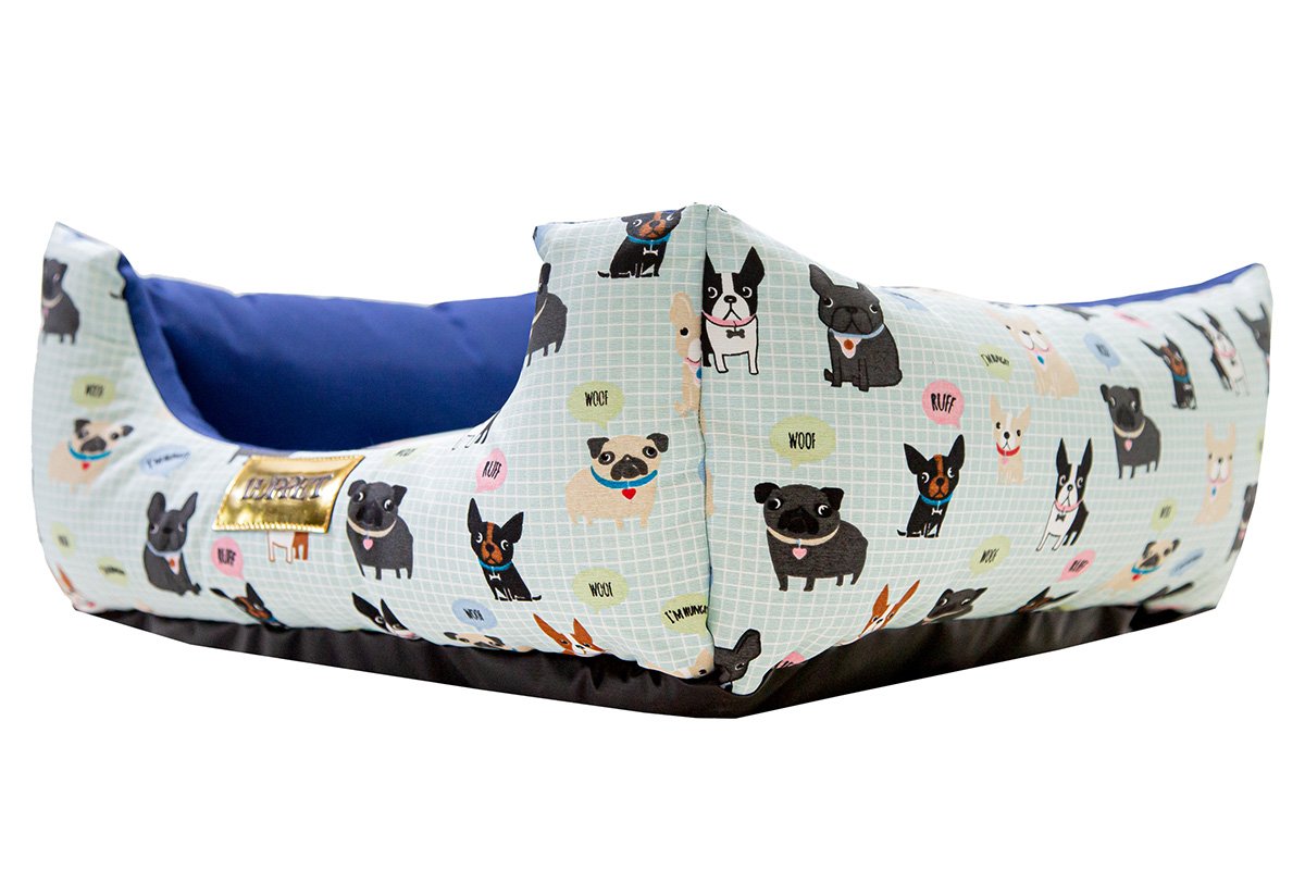 Cama para Cachorro Quadrada Impermeavel Luppet Azul Buldog M - 4