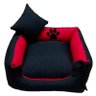 Cama caminha para pet cachorro gato vermelho e preto (P) - 8