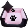 Cama caminha para pet cachorro gato marrom e rosa claro (P) - 9