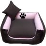 Cama caminha para pet cachorro gato marrom e rosa claro (P) - 7