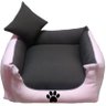 Cama caminha para pet cachorro gato marrom e rosa claro (P) - 4