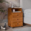 Ver imagem 2 de Mesa de Cabeceira Luxo New 3 Gavetas Freijó – EJ Móveis