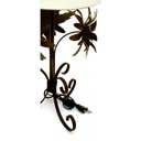 Ver imagem 3 de Abajur Artesanal em Ferro de Canto de Quarto com Flores e Cúpula - Verniz