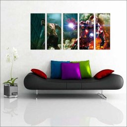 Quadro Decorativo Homem De Ferro Hulk 5 Peças GG - 4 Quadro Decorativo Homem De Ferro Hulk 5 Peças GG - 4