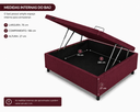 Ver imagem 2 de Base Box Baú Solteiro 78x188 Suede Vinho