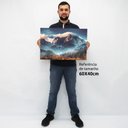 Ver imagem 2 de Quadro Decorativo Montanhas em tela Canvas TACOLADO PAPEL DE PAREDE Moldura Flutuante 4,5cm Freijó 6