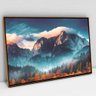 Quadro Decorativo Montanhas em tela Canvas TACOLADO PAPEL DE PAREDE Moldura Flutuante 4,5cm Freijó 6 - 1