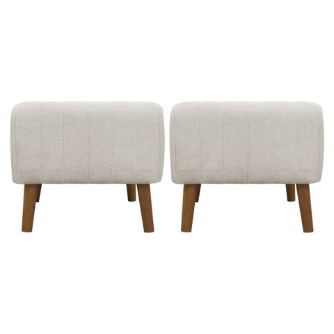 Kit 2 Puffs Decorativos para Sala Verso Retangular Bouclé Premium Cores