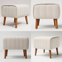 Ver imagem 6 de Kit 2 Puffs Verso Bouclé Premium Exclusivo de Luxo Assento Extra para Sala Quarto Design Autoral