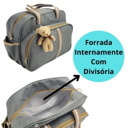 Bolsa Maternidade Bebê Infantil Menino Menina Faixa Luxo Mz - Bege - 4