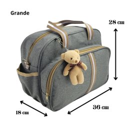 Bolsa Maternidade Bebê Infantil Menino Menina Faixa Luxo Mz - Bege - 2