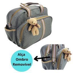 Bolsa Maternidade Bebê Infantil Menino Menina Faixa Luxo Mz - Bege - 3