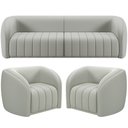Ver imagem 1 de Kit Sofá 4 Lugares para Sala 292cm com 02 Poltronas Lazio M03 Veludo Creme - Lyam Decor