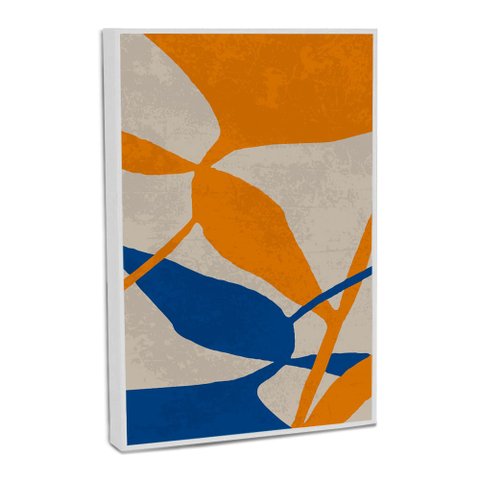 Quadro Decorativo Vibra Abstrato Flowers com Moldura Filete