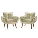 Ver imagem 1 de Kit 2 Poltronas Decorativa Recepção Clinica Opala Suede - Twdecora