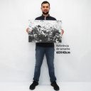 Ver imagem 2 de Quadro Decorativo em Canvas Abstrato Preto e Branco TaColado Moldura Flutuante 4,5cm Preta 60 x 40cm