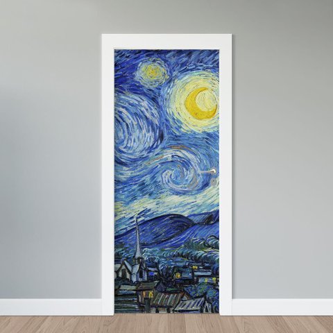 Adesivo de Porta - Noite Estrelada