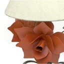 Ver imagem 4 de Luminária Artesanal Abajur Para Quarto De Ferro Rustico Colonial - Laranja