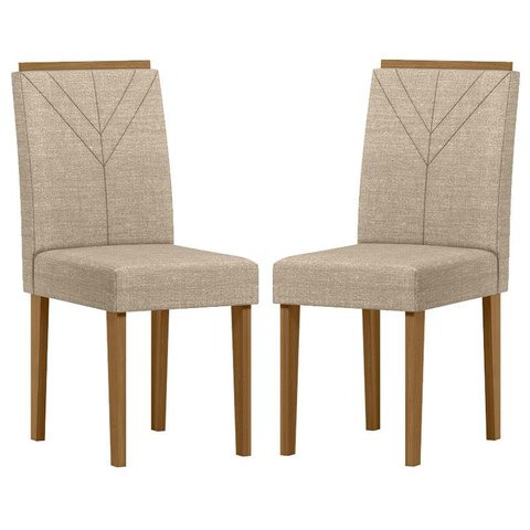 Cadeira para Mesa de Jantar Amanda Kit 2 Peças Ype Linho Areia – New Ceval