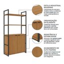 Ver imagem 4 de Conjunto 3 Estantes de Livros Industrial em Aço com 6 Portas 216cm x 151cm