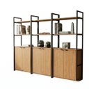 Ver imagem 2 de Conjunto 3 Estantes de Livros Industrial em Aço com 6 Portas 216cm x 151cm