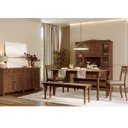Ver imagem 1 de Conjunto Rubi: Cristaleira, Balcão 4 Portas, Mesa 2 Bancos 2 Cadeiras Café Madeira Pinus - Finestra