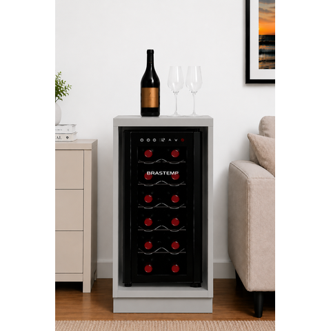 Barzinho Bancada para Embutir Adega Refrigerada Vinho Mdf