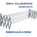 Ver imagem 3 de Varal para Roupa Sanfonado Alumínio 80cm Parede Retrátil para Apartamento