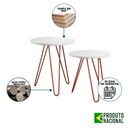 Ver imagem 5 de Mesa de Lateral Duo Lisboa Ferro Cobre Tampo Branco - Cor: Branco