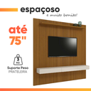 Ver imagem 5 de Painel para Tv até 75 Polegadas Ripado Impressão 3d Egeo com Nicho 2,25m Cedro Off White Edn
