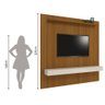 Painel Para Tv Até 75 Polegadas Ripado Impressão 3D Egeo Com Nicho 2,25m Cedro Off White EDN - 5
