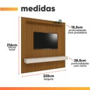 Ver imagem 4 de Painel para Tv até 75 Polegadas Ripado Impressão 3d Egeo com Nicho 2,25m Cedro Off White Edn