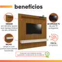 Ver imagem 4 de Painel para Tv até 75 Polegadas Ripado Impressão 3d Egeo com Nicho 2,25m Cedro Off White Edn