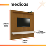 Painel para Tv até 75 Polegadas Ripado Impressão 3d Egeo com Nicho 2,25m Cedro Off White Edn - 3