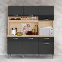 Ver imagem 5 de Kit Cozinha 6 Portas 1 Gaveta C/ Nicho para Microondas Melodia Avena/grafito