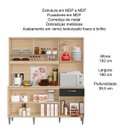 Ver imagem 3 de Kit Cozinha 6 Portas 1 Gaveta C/ Nicho para Microondas Melodia Avena/grafito