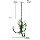 Ver imagem 2 de Pendente de Flores Artesanal para Quarto de Casal e Solteiro 03 Bocas - Branco